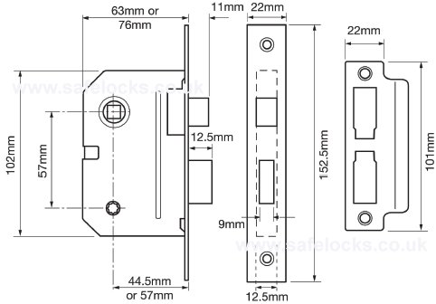 Union 2294 Mortice Bathroom Lock